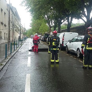 Sécurisation des lieux fontis PANTIN pour le travail de la société SOLEFFI