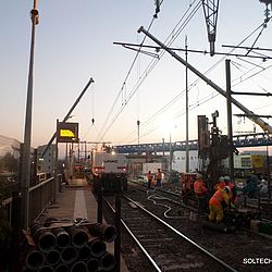 Micropieux réalisés de nuit et week-ends en plein hiver en région Parisienne, par les équipes de SOLTECHNIC GROUP