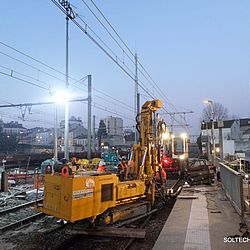 Réalisation de micropieux en co-activité et de nuit sur les voies SNCF par les équipes de SOLTECHNIC GROUP
